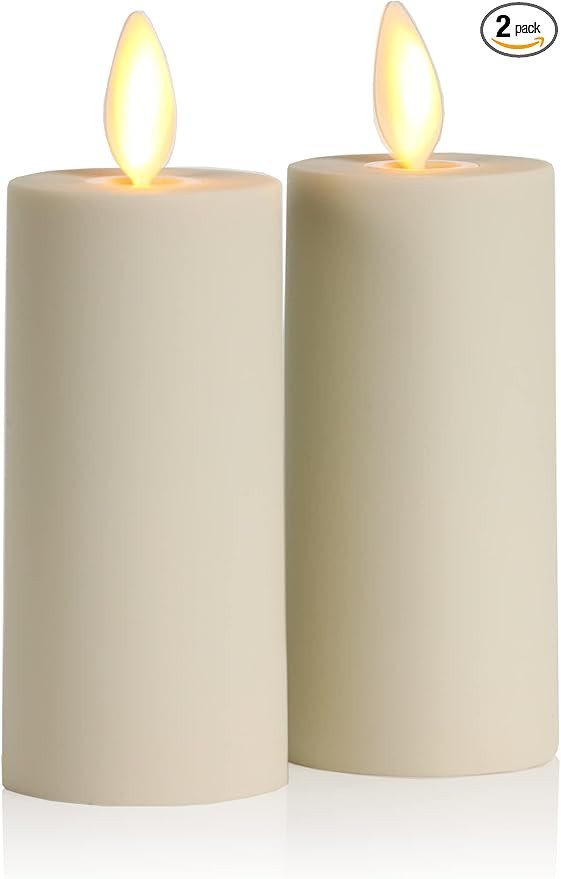 Luminara Outdoor Votive Flameless LED Candle, Set of 2 Ivory 1.5" x 4", Moving Flame Battery Oper... | Amazon (US)