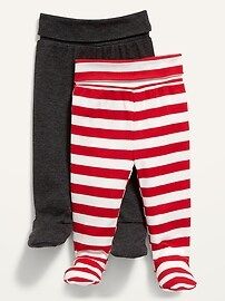 Unisex Fold-Over-Waist Footed Pants 2-Pack for Baby | Old Navy (US)