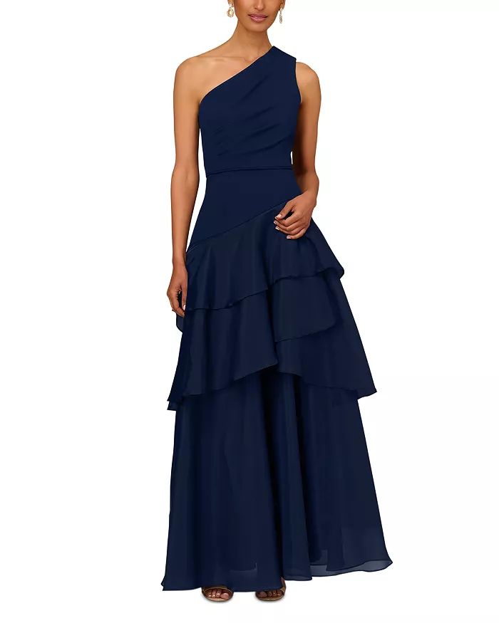 Aidan Mattox One Shoulder Tiered Gown Back to results -  Women - Bloomingdale's | Bloomingdale's (US)