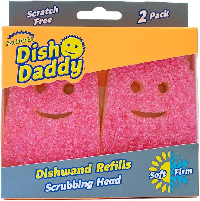 Scrub Daddy Dish Wand Scrubbing Brush Replacement Heads, Soap Dispensing Brushes, Texture Changin... | Amazon (US)