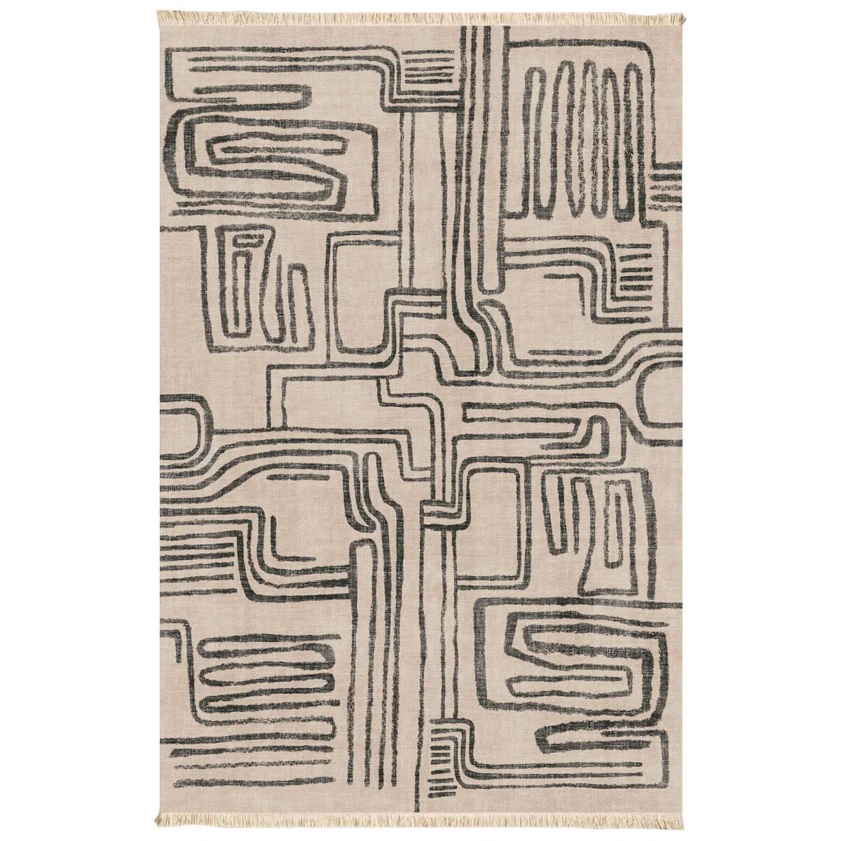 Modern Abstract Labyrinth Low Pile Rug | Wayfair North America