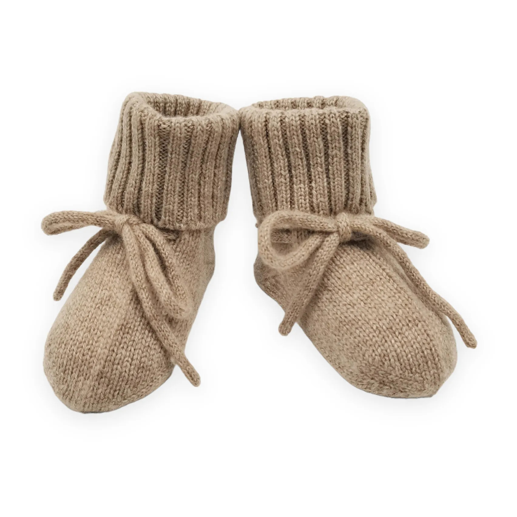 Organic Cashmere Fold Down Slippers | Camel | Smallable