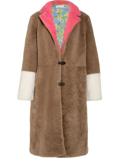 Febbe Beate color-block shearling coat | NET-A-PORTER (US)