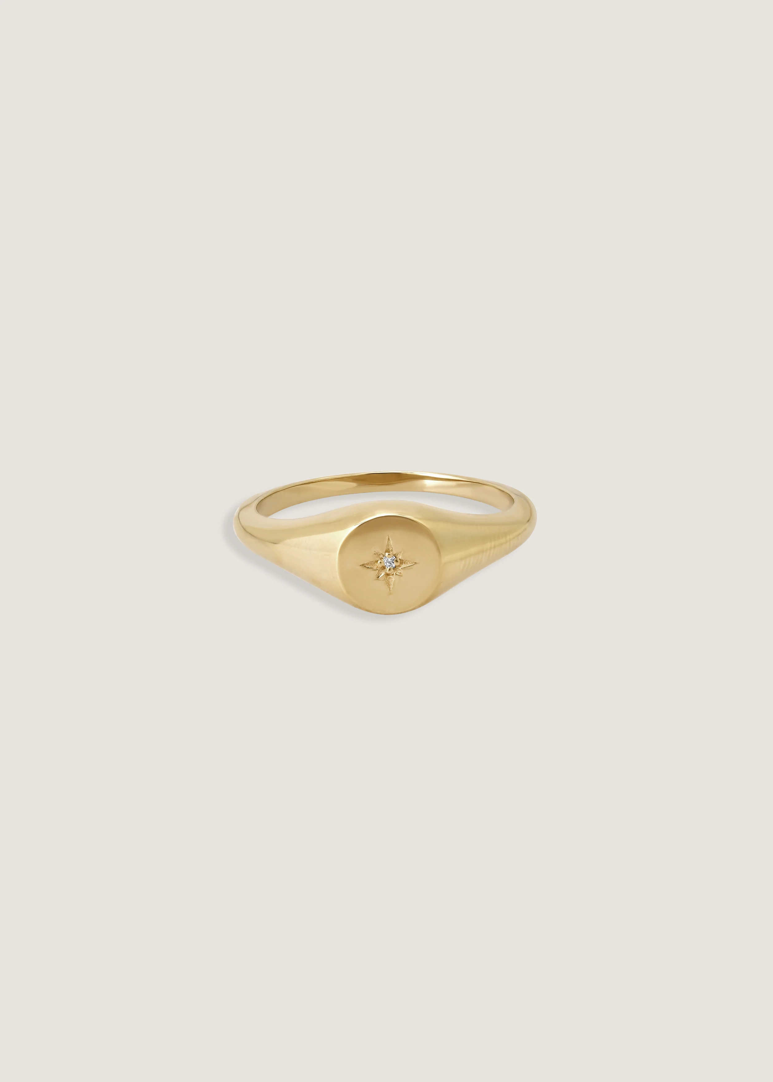 North Star Signet Ring Diamond - Kinn | Kinn Studio