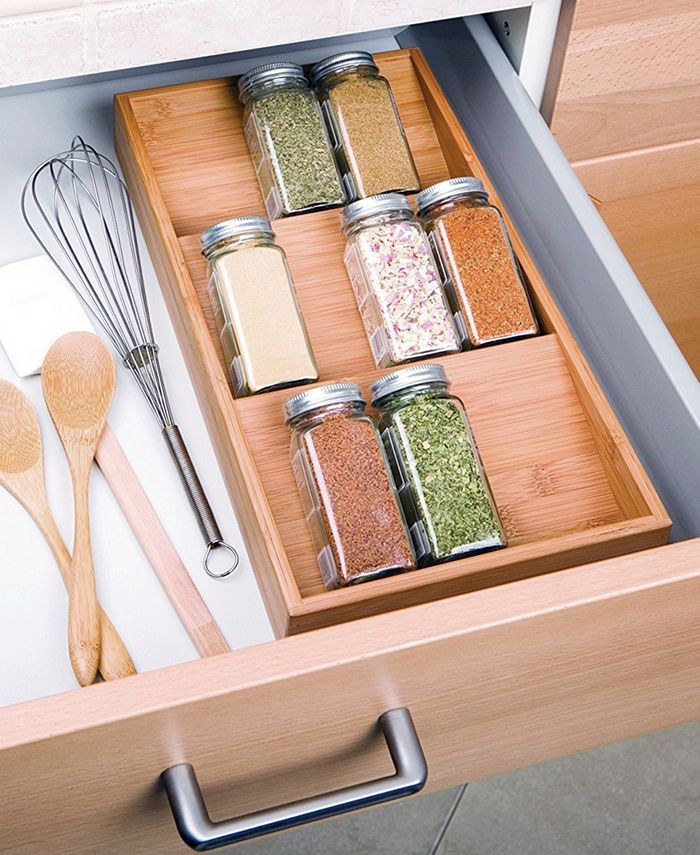 3 Tier Bamboo Spice Rack Cabinet Drawer Tray Organizer | Macys (US)