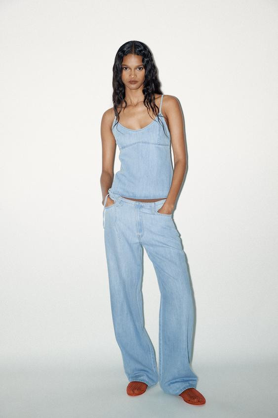 TRF DENIM TOP | Zara UK