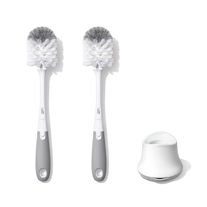OXO Tot Bottle Brush with Nipple Cleaner and Stand – Gray, 2-Pack | Amazon (US)