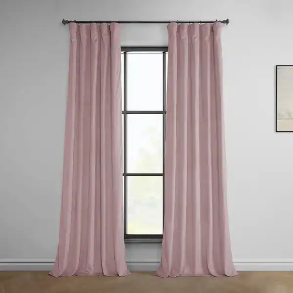 Exclusive Fabrics Heritage Plush Velvet Curtain (1 Panel) - 50 X 96 - Ballet Pink | Bed Bath & Beyond
