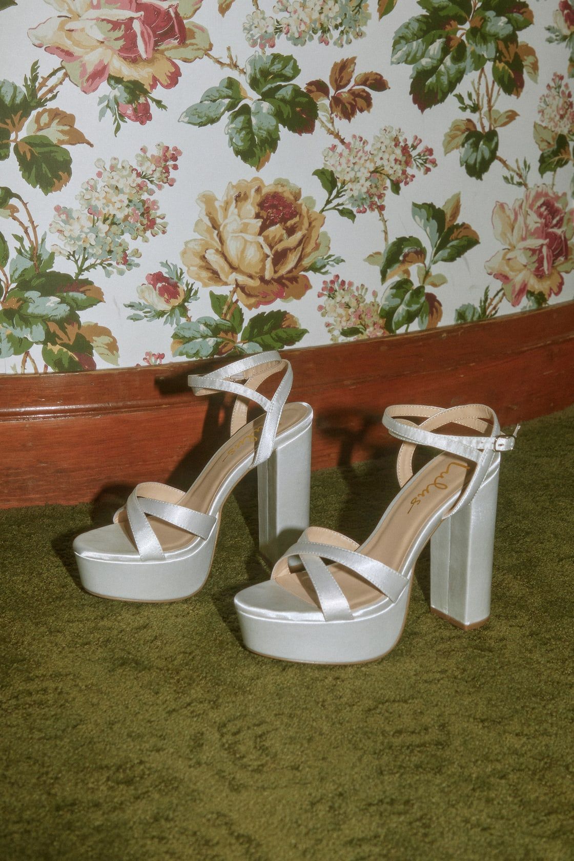 Maisiee White Satin Platform High Heel Ankle Strap Sandals | Lulus