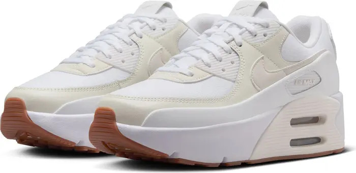 Nike Air Max 90 LV8 Platform Sneaker in White/Grey/Black at Nordstrom, Size 6.5 | Nordstrom