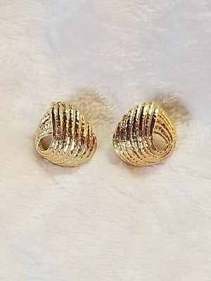 Vintage Gold Tone 1in Clip-on Earrings | eBay | eBay US