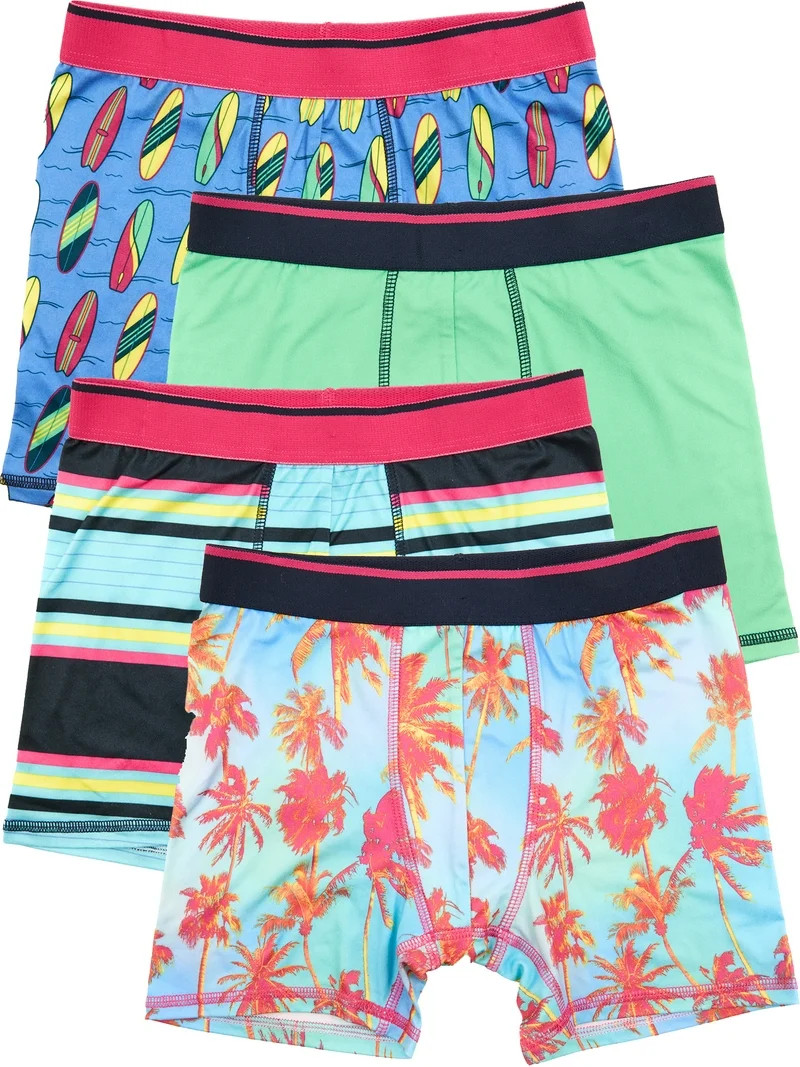 Wonder Nation Boys Boxer Brief Tropical Underwear, 4-Pack, Sizes S-XL | Walmart (US)