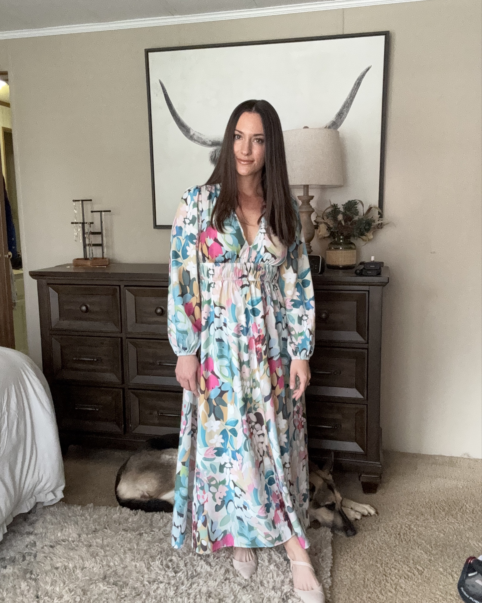 Gorgeous long sleeve maxi dress from Amazon! Perfect for Easter, church, bridal and/or baby shower, gender reveal, weddings, any Spring or Summer event where you want a classy dressy look.  Could also work as a maternity bump-friendly dress!

#LTKSeasonal #LTKBump #LTKWedding