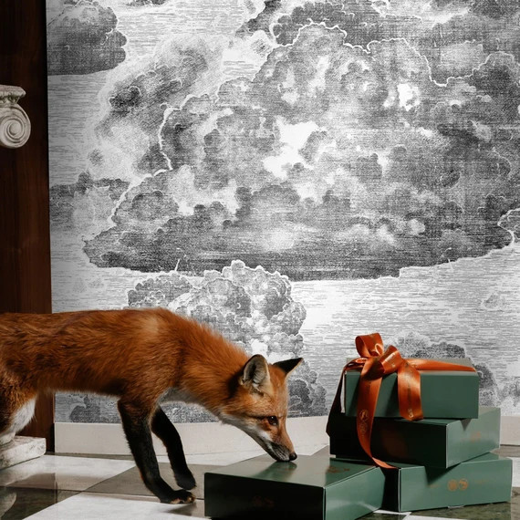 Vintage Style Clouds Art Deco Wallpaper, Boutique Wall Décor | Etsy (US)