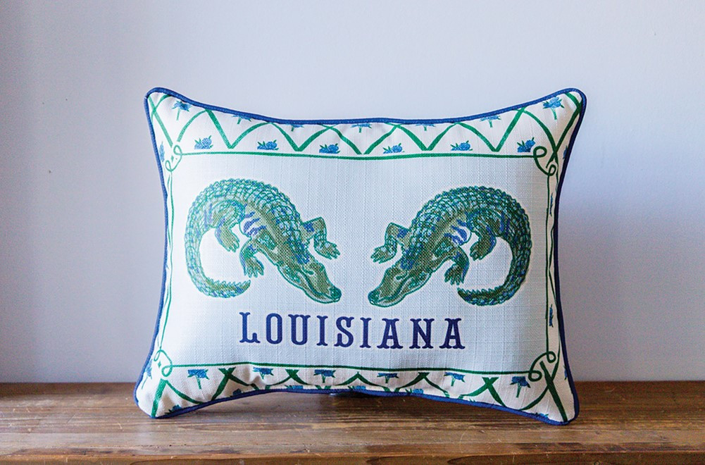 Chinoiserie Alligator Hometown Pillow | Little Birdie | Little Birdie
