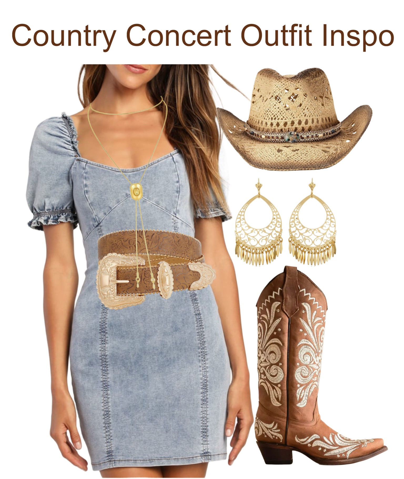 Denim mini dress country concert outfit inspo 

#LTKStyleTip #LTKShoeCrush #LTKSeasonal