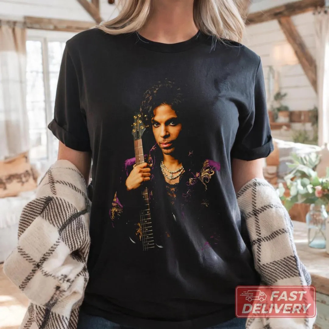 Prince Halftone Graphic Tee, Purple Rain Era Rock Apparel, 80s Music Streetwear | Etsy (Global)