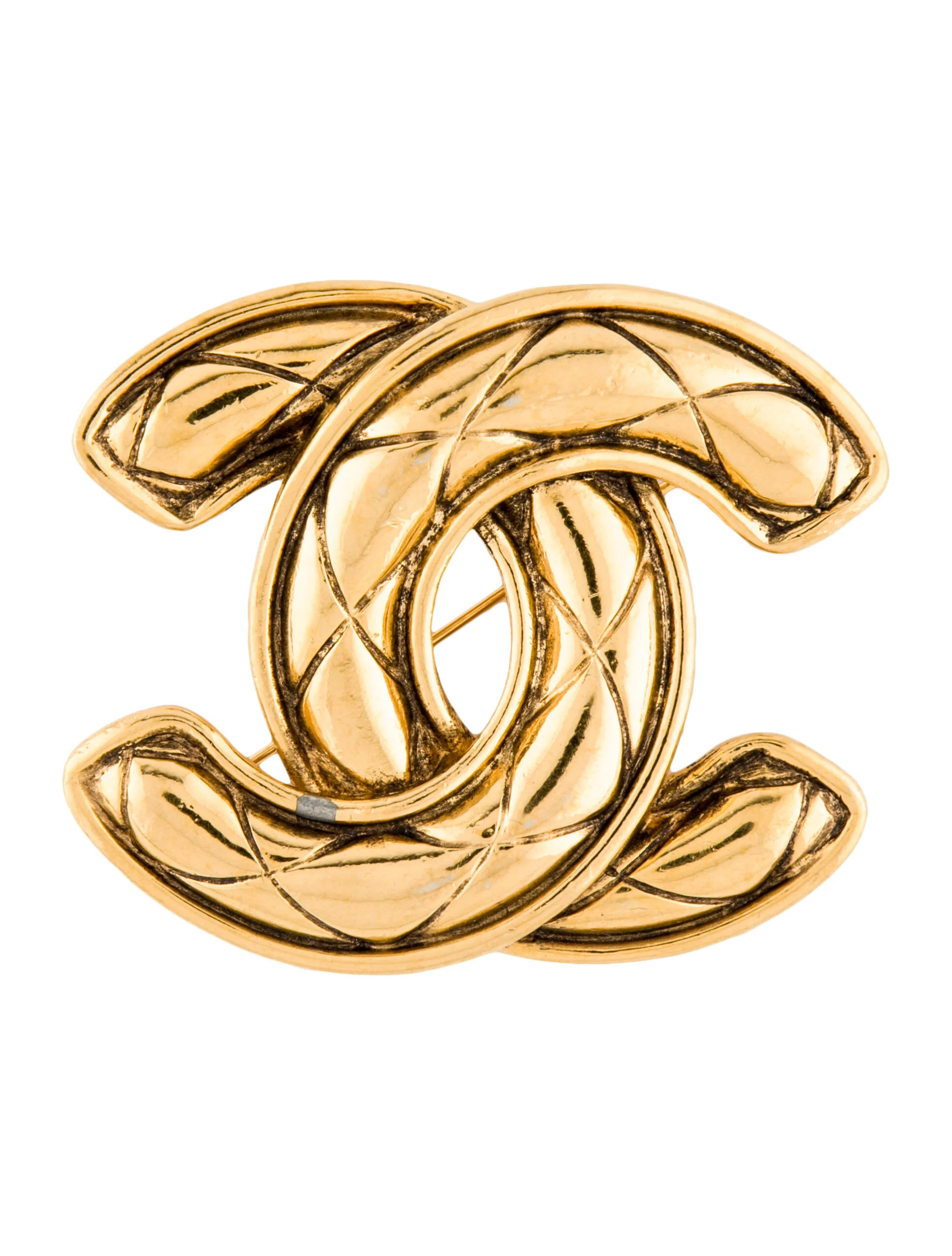 Vintage CC Quilted Pin Brooch | The RealReal