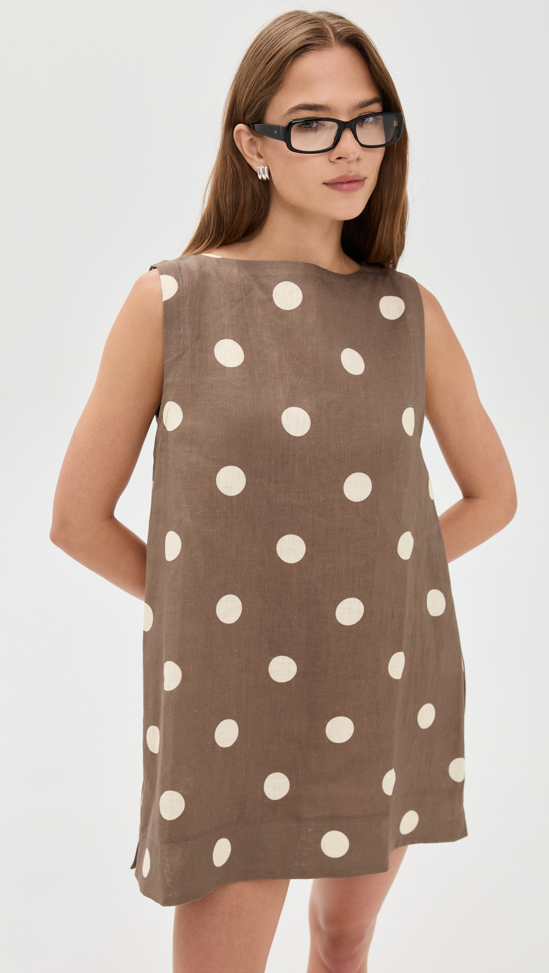 VRG GRL Aftersun Linen Mini Dress Spot XS | Shopbop