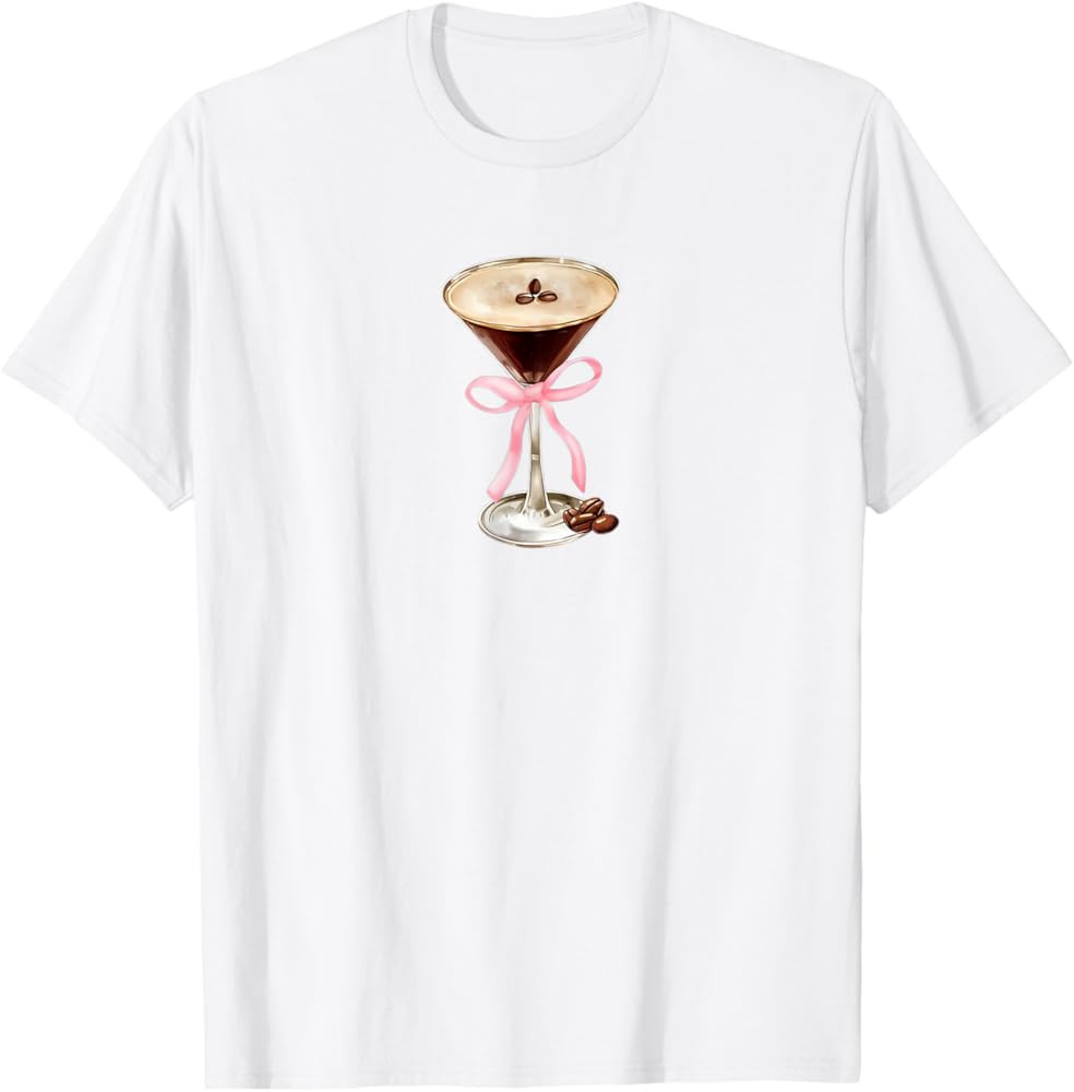 Espresso Martini Pink Bow Graphic For Girl Women T-Shirt | Amazon (US)