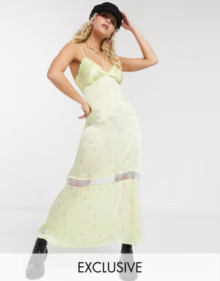 Reclaimed Vintage inspired midi cami dress in floral print with lace detail | ASOS (Global)