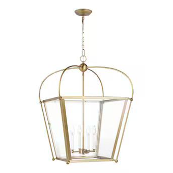 Sea Gull Lighting Charleston 4-Light Satin Brass Transitional Lantern Pendant Light Lowes.com | Lowe's