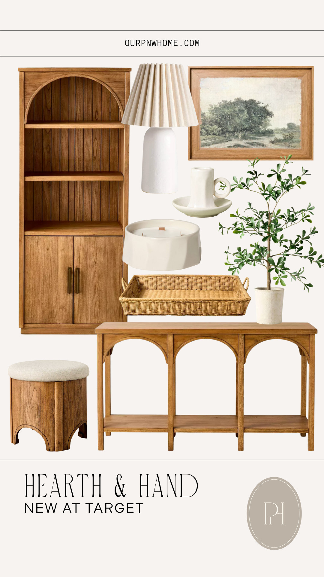 New for spring from Hearth & Hand at Target!

arched bookcase, neutral furniture, upright cabinet, console table, entryway table, ottoman, footstool, footrest, living room furniture, entryway furniture, landscape wall art, neutral wall art, white table lamp, home lighting, faux tree, faux greenery, candle holder, basket tray, woven tray, wicker tray, spring candle, spring home, home decor, home accents, spring accents, neutral home 

 #LTKSeasonal #LTKHome