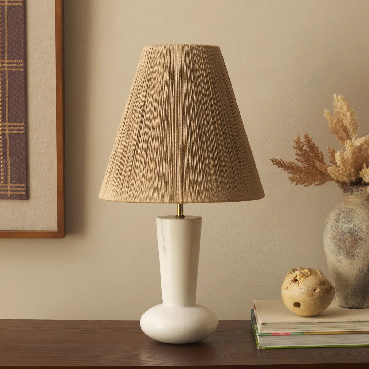 Andez 22" White Marble Table Lamp | Wayfair North America