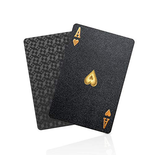 BIERDORF Diamond Waterproof Black Playing Cards, Poker Cards, HD, Deck of Cards (Black) | Amazon (US)