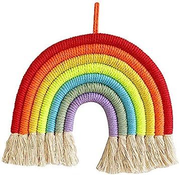 Rainbow Wall Hanging, Woven Rainbow Wall Hanging, Rainbow Macrame Wall Hanging for Nursery, Baby ... | Amazon (US)