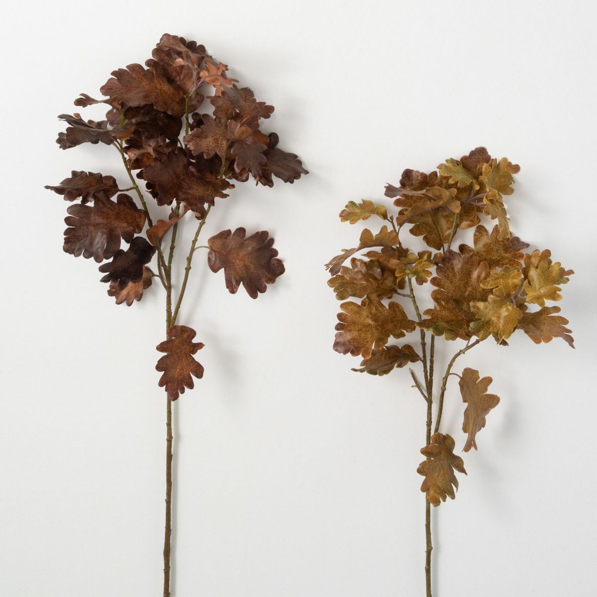 Artificial Oak Leaf Stem Brown 31"H  Set of 2 | Target