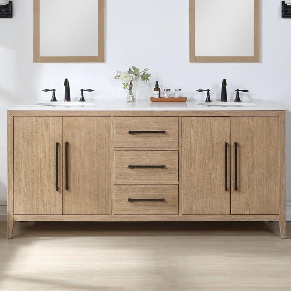 Alsup 72'' Bathroom Vanity with Quartz Top | Wayfair North America