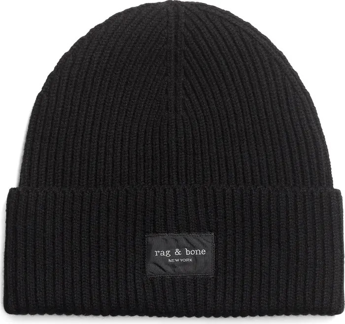 Blake Logo Patch Wool Blend Rib Beanie | Nordstrom