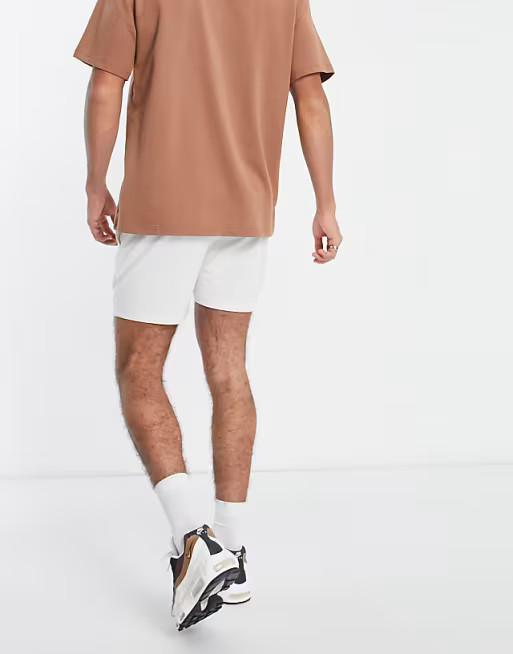 ASOS DESIGN slim pique shorts in off white | ASOS (Global)
