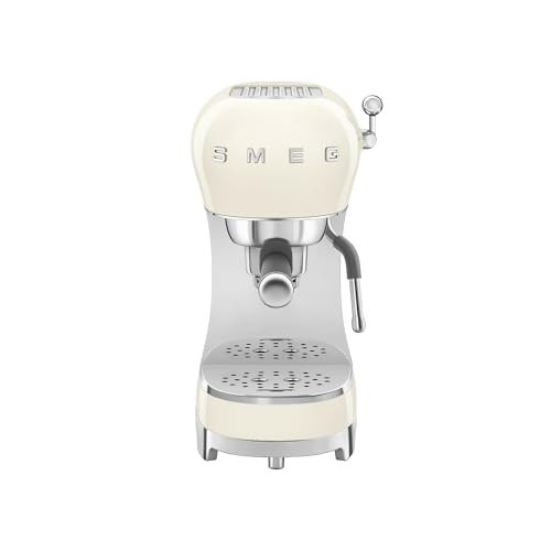 Smeg ECF02 Italian Espresso Machine – Manual 15-Bar Coffee Maker, Made in Italy – Retro Design with Steam Wand (Cream) | Amazon (US)