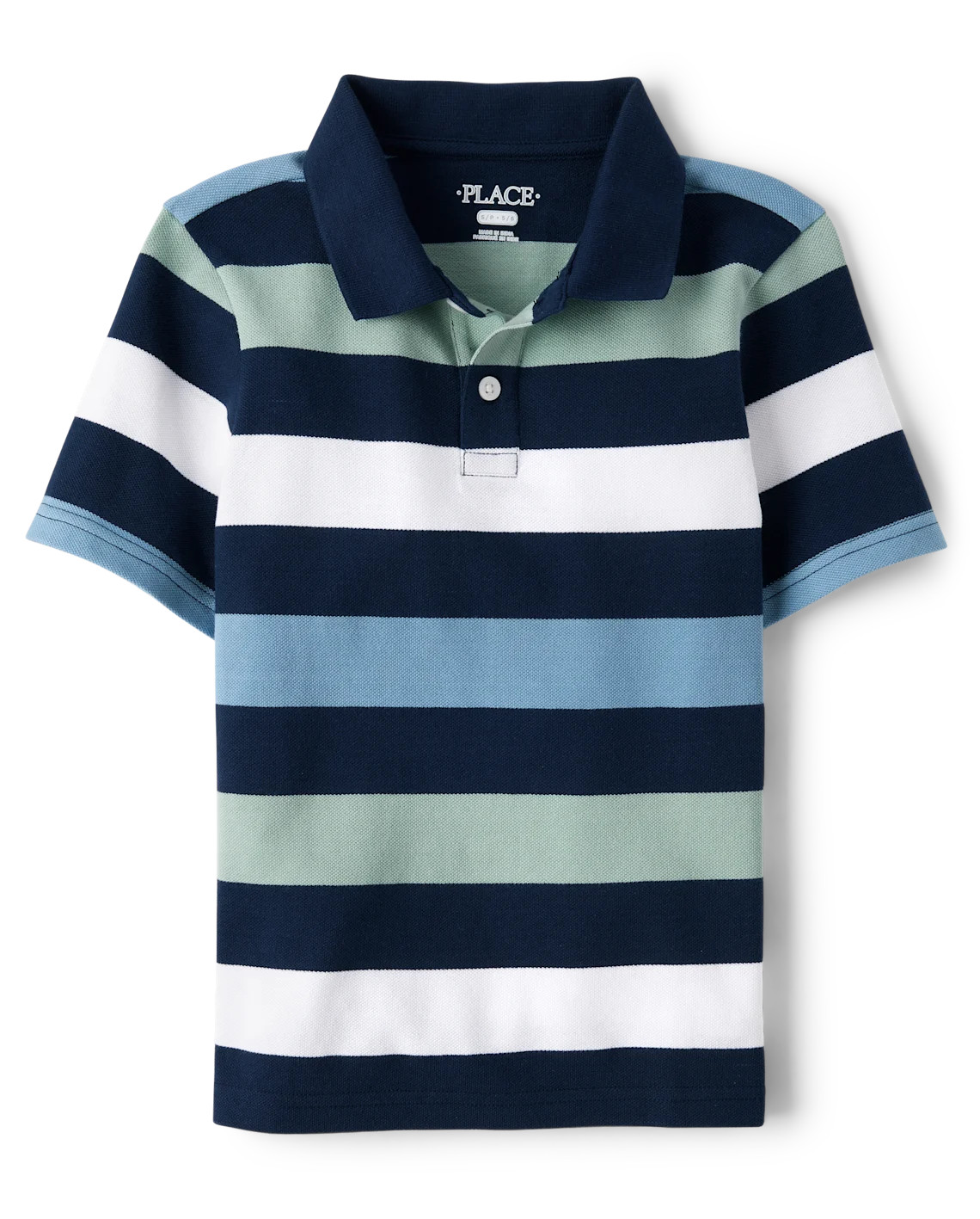 Boys Striped Soft Pique Polo - blue | The Children's Place
