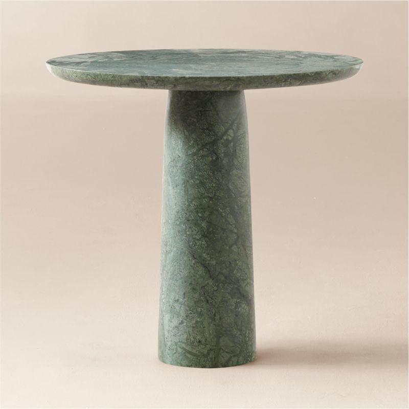 Babylon 30" Round Green Marble Bistro Table + Reviews | CB2 | CB2