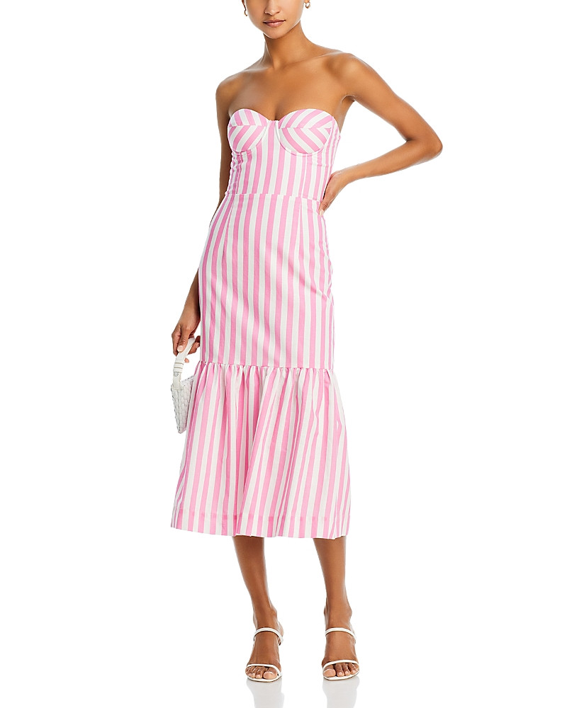 Aqua Stripe Bustier Midi Dress - 100% Exclusive | Bloomingdale's (US)