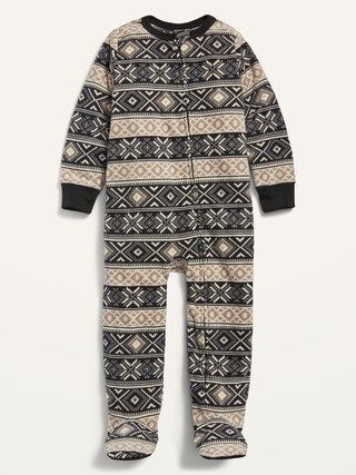 Unisex Micro Fleece Fair Isle Footie Pajama One-Piece for Toddler & Baby | Old Navy (US)