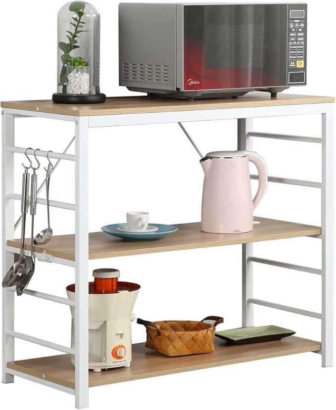 DlandHome Microwave Cart Stand, Kitchen Baker's Rack Utility Storage Shelf Microwave Stand for Sp... | Amazon (US)
