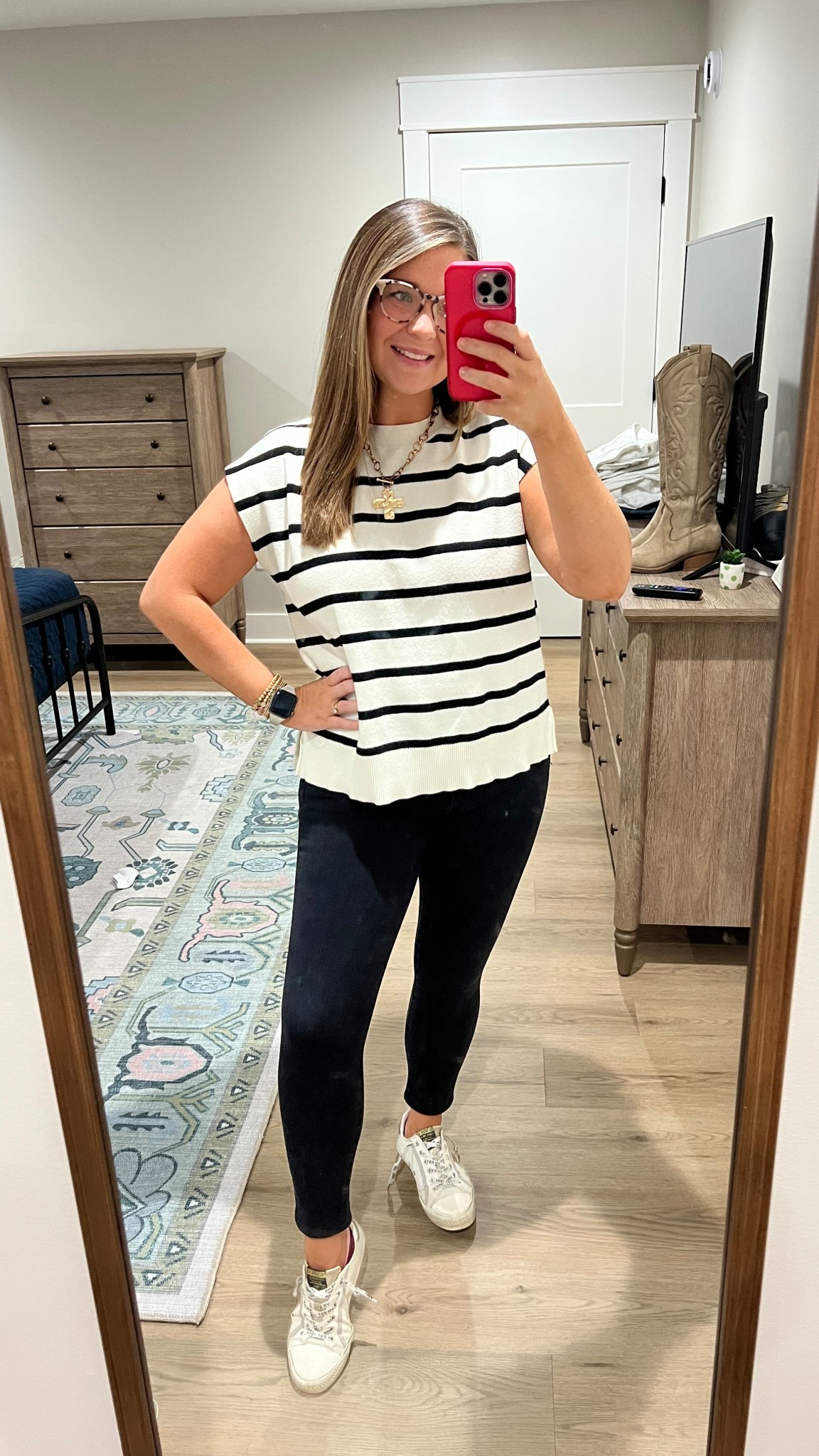 Transitioning into fall with this sleeveless sweater 🫶🏼🤎 And my fav pair of sneakers from vintage Havana  

#LTKShoeCrush #LTKStyleTip #LTKMidsize