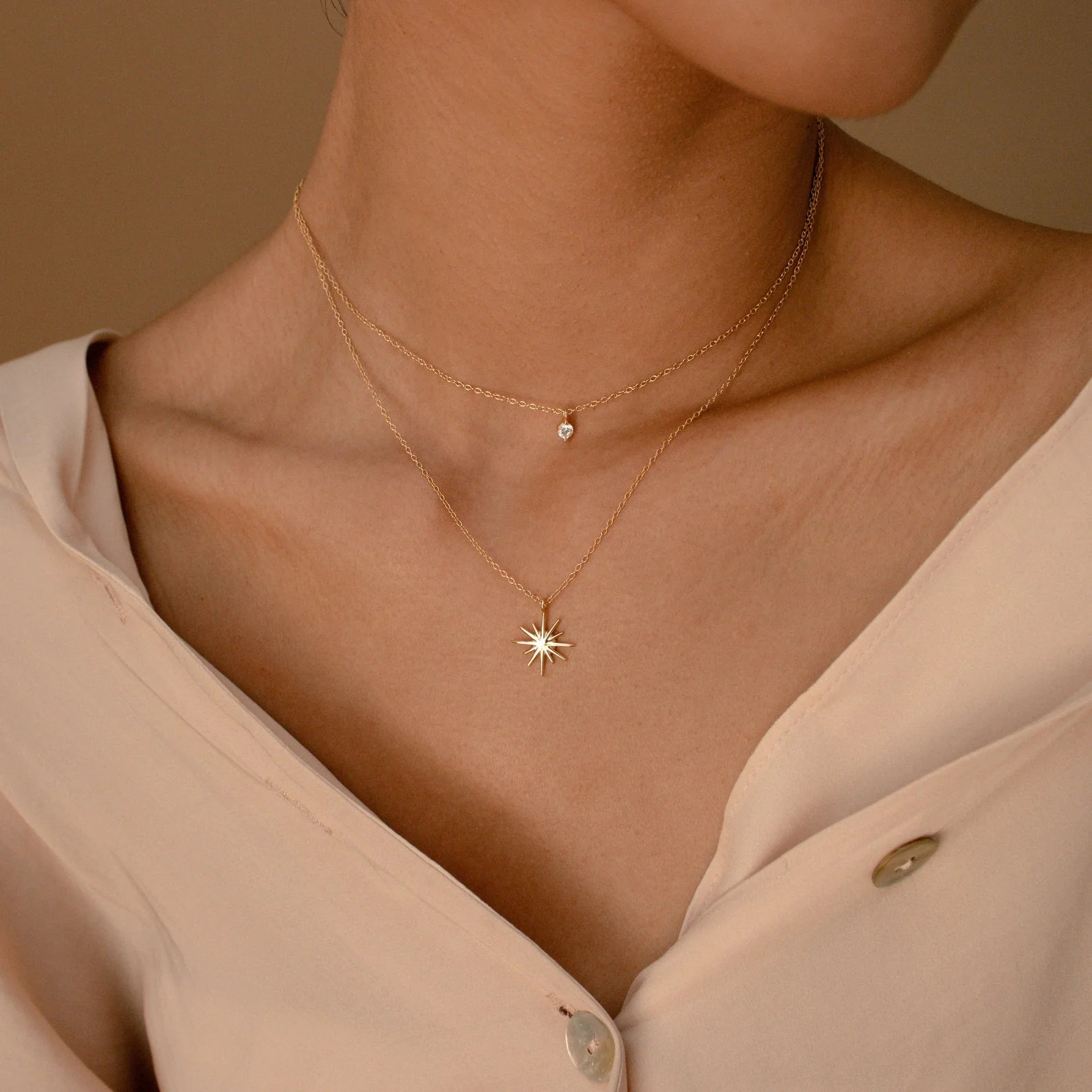 Laura Starburst Duo Necklace | Caitlyn Minimalist