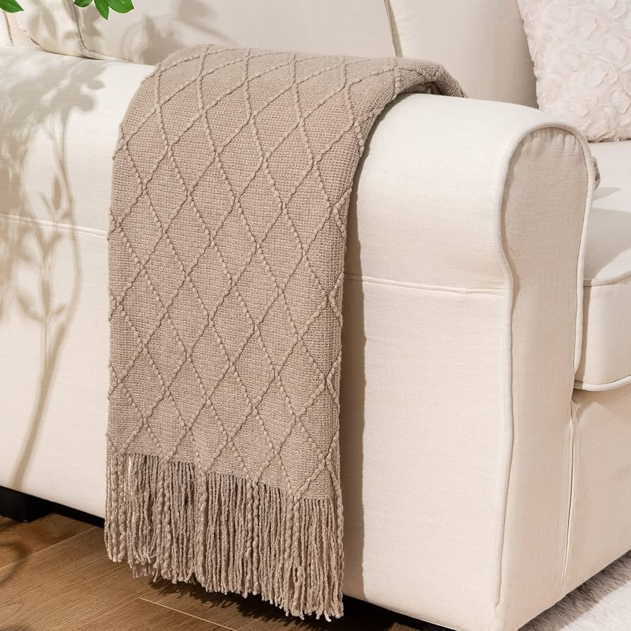 BATTILO HOME Khaki Throw Blanket, Beige Throw Blanket for Couch, End of Bed Throws Spring Decorat... | Amazon (US)
