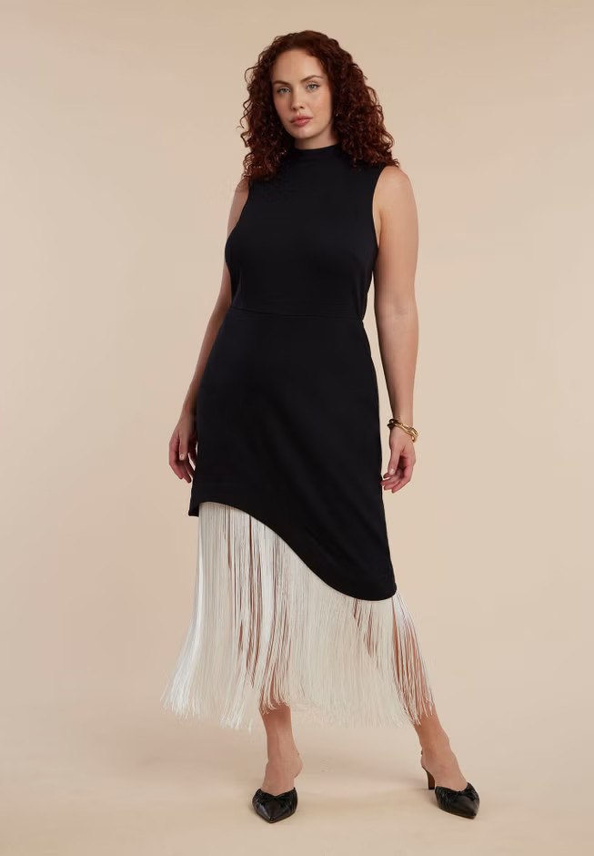 Fringe Asym Dress | Eloquii