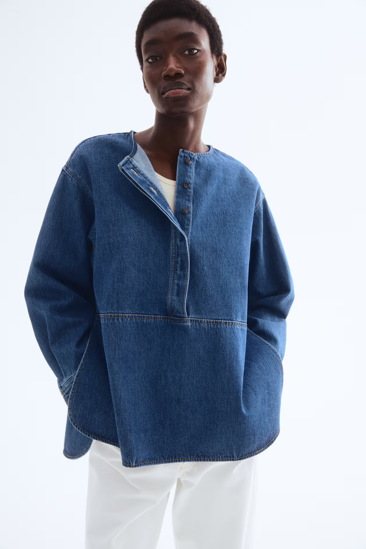 Popover twill blouse | H&M (UK, MY, IN, SG, PH, TW, HK)