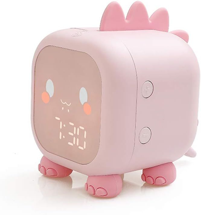 Kids Dinosaur Alarm Clock Girls Pink Alarm Clocks with Night Light Digital Alarm Clock for Kids G... | Amazon (US)