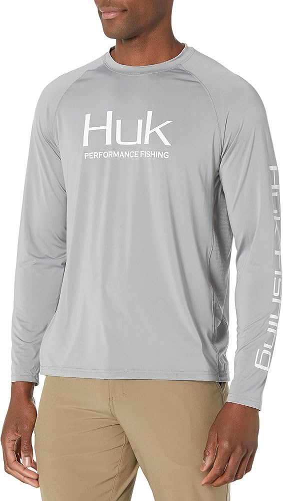 HUK Men's Pursuit Vented Long Sleeve 30 UPF Fishing Shirt | Amazon (US)
