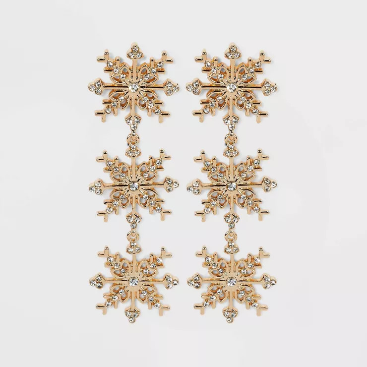 SUGARFIX by BaubleBar 'Winter Wonderland' Statement Earrings - Gold | Target