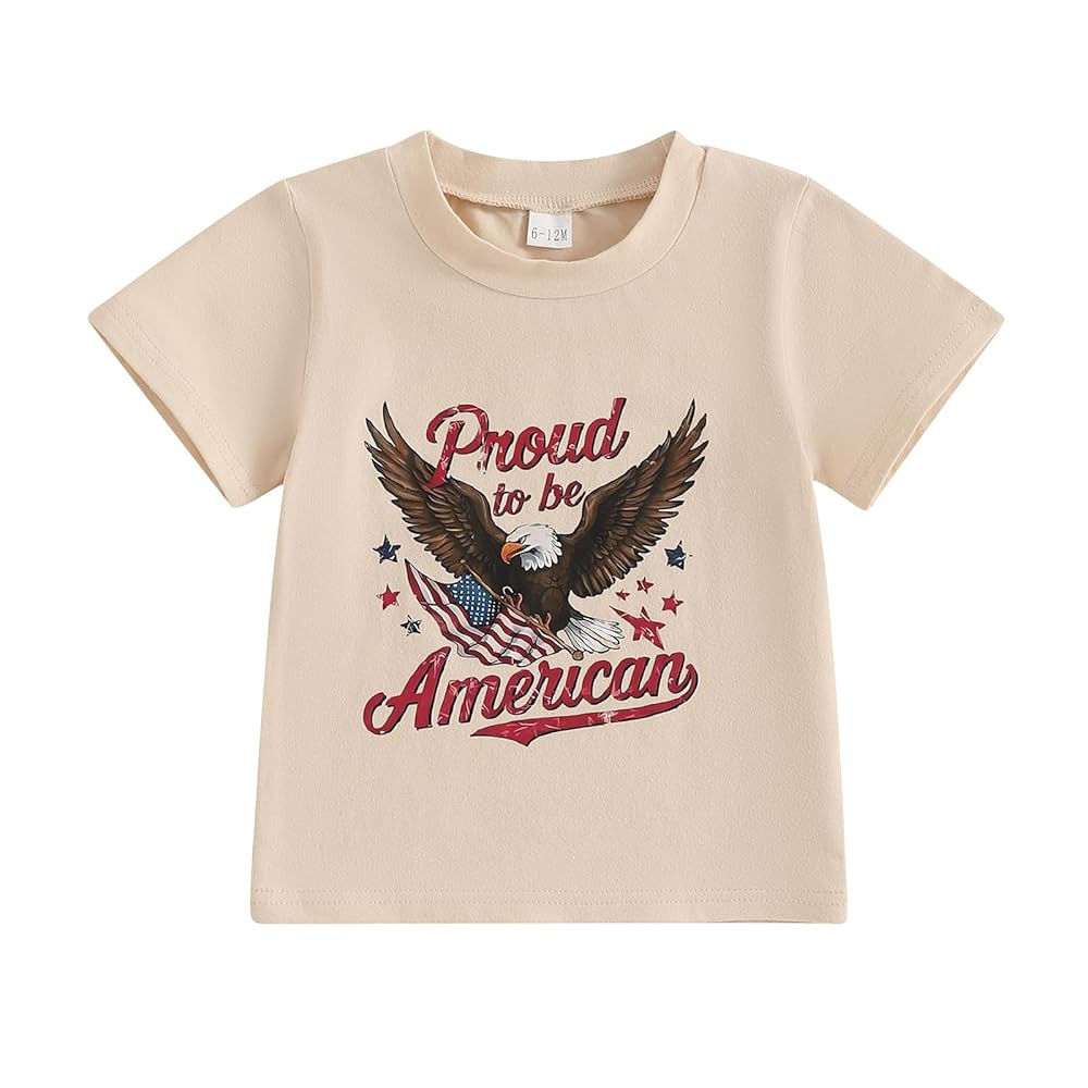 Toddler Baby Boy 4th of July T-Shirts American Flag Shirt Patriotic Top Short Sleeve Tees Memoria... | Amazon (US)