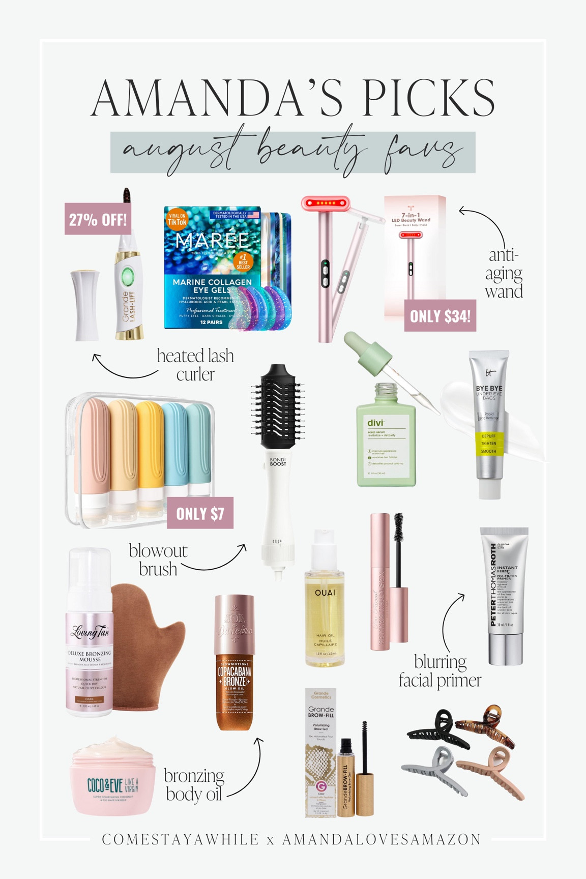 My favorite beauty products from @amazon for August! Red light anti-aging sand, my fav eye masks, loving tan and tons more! Linked here 🫶🏻

Amanda loves Amazon, Amanda Vernaci, beauty favorites, monthly favorites list, Amazon beauty favs 

#LTKStyleTip #LTKBeauty